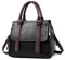 NICOLE & DORIS Damen Handtasche Retro Schultertasche Henkeltasche Groß Leder Frauen Umhängetasche Multifunktionale Tote für Büro Shopper Schwarz
