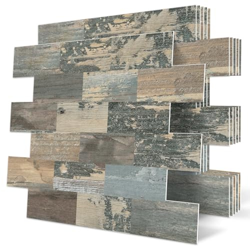 DEWOO 20-Stück Wandfliesen Selbstklebende Küchenrückwand Platte Hart PVC Fliesen Klebefliesen Küche Bad (34 x 29 cm)