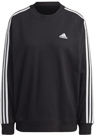 adidas Damen Essentials 3-Stripes Sweatshirt, Black/White, L
