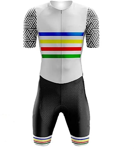 Radtrikot, Triathlon-Tri-Anzug – Herren-Radsport-Skin-Anzug Triathlon-Speed-Anzug Trisuit Kurzarm-Speed-Anzug – Haut-Anzug (Farbe: 2, Größe: X-Large)
