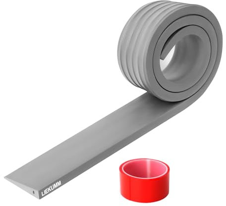 LIEKUMM 1 cm Höhe PVC Türschwellenrampe, 800 kg Tragkraft Türschwellenrampe Saugroboter, Rollstuhlrampe für Innen- und Außenbereich, Schwellenrampe für Elektro-Rollstuhl, Kinderwagen, Garage, Grau