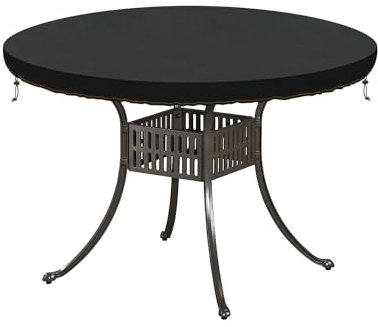 HEIMUNI Abdeckung Tischplatte Rund Ø 85cmx10cm Tischplattenhülle Rund Wasserdicht, Schutzhülle für Gartentisch Abdeckhaube Gartentisch Abdeckung Tischplatte Wetterfest für Tische Terrassentisch