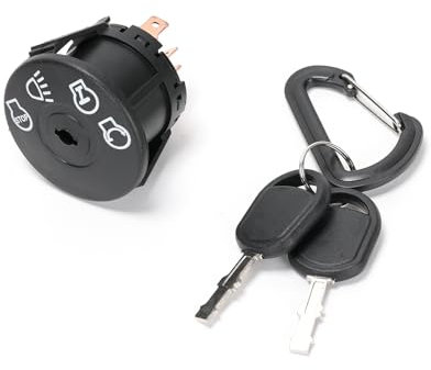 Ruimou Interruptor de Encendido para Cortacésped 532175566/532163968/175566/925-1741/725-1741 (4-Posiciones,7Pin) con 2 Llaves Compatible con AYP,Husqvarna,MTD,Cub Cadet,Delta,Stratton,Gernerac