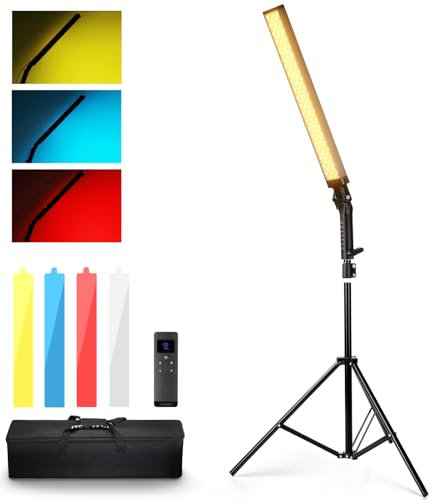 NEEWER Barra de Luz LED Video Mejorada y 2.4G Kit Remoto, Palos de Iluminación Regulable de Mano 3200K-5600K CRI97+ Lámpara con Soporte/Filtro/Bolsa Transporte para Youtube Fotografía Juego, BH20B