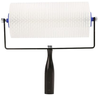 Folpus Rodillo con púas, rodillo antiespumante, herramienta de cemento autonivelante, suministros de pintura para hormigón, 28 mm de altura