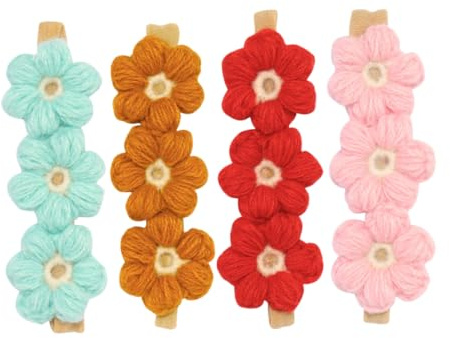ANDRESLAD 4pezzi Fasce Per Floreali Per Neonate Accessori Eleganti Per Cerchietti Rosa Blu Per Foto e Speciali