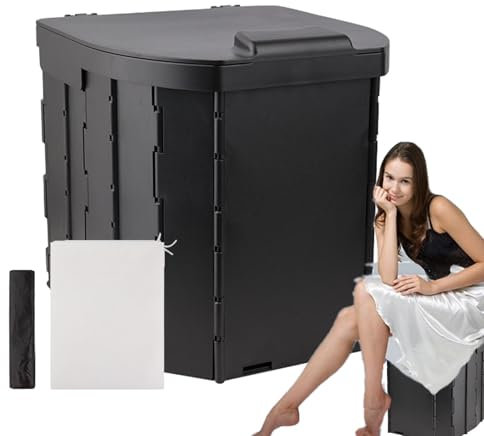 Eoixuqba Toilettes de camping portables pour adultes, toilettes de voyage pliables | Toilette à seau d'extérieur avec couvercle - Siège de toilette de seau de voiture d'activités de plein air facile à