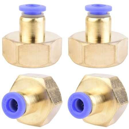4 stycken 6 mm rördiameter x 1/2 tum PT-inre gänga rak skruvanslutning pneumatisk anslutning push in kontakt industriell kvalitet plug-in-anslutningar inline-pneumatiska anslutningsbeslag