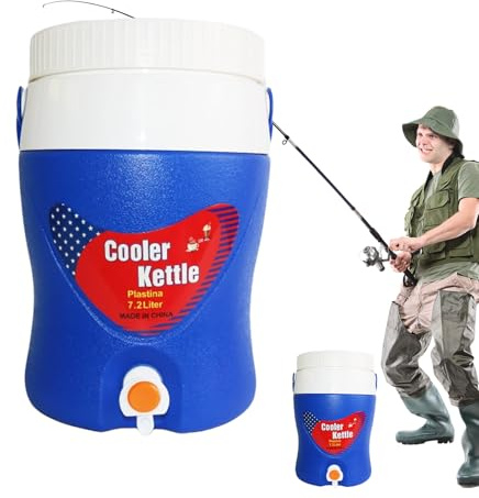 Distributore d'acqua isolato – Dispenser di bevande isolato, distributore di acqua fredda e calda con rubinetto | Bere con manico, più per sport da campeggio, distributore d'acqua