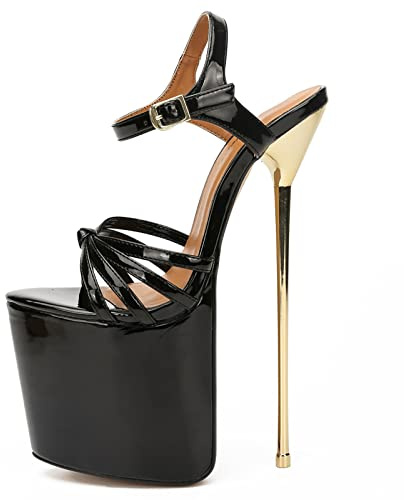 FCXDMY Taglie Forti Donna Décolleté Sandali con Plateau Punta Aperta 22 cm Tacchi Alti a Spillo Scarpe Eleganti Sandalo da Sposa per Feste con Pompa
