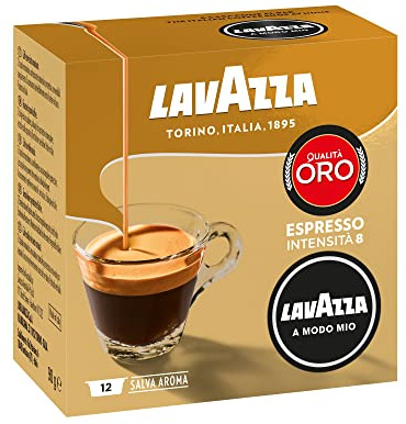 Capsule Lavazza A Modo Mio Espresso Qualità Oro - Intensità 8, confezione da 2