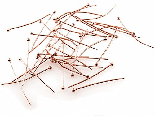 20 nitstift kulhuvud i roséguldfärger, 30 mm vintageparts, DIY-smycke