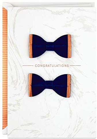 Hallmark Signature Wedding Card for Gay Couple (Bow Ties)