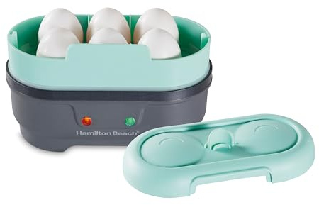 Hamilton Beach Sous Vide Style Electric Egg Bite Maker, Hard Boiled Egg Cooker & Poacher with Removable Nonstick Tray, Makes 2 in Under 10 Minutes, Teal (25511)