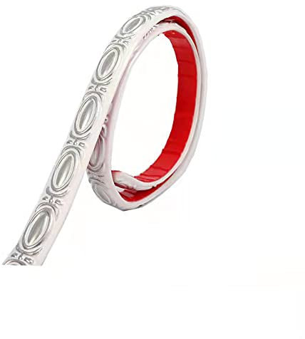ITTA Flexible Zierleiste, selbstklebend, abziehen und aufkleben, Diamant-Wandverkleidung für Schrankkanten, Wandkanten, Türen, Spiegelrahmen, Heimdekoration, 2,2 cm x 3 m, Weiß und Silber