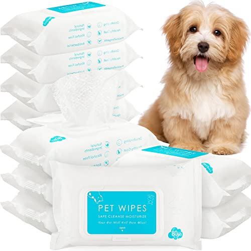 Treela Fellpflegetücher für Hunde, 800 Stück, für Welpen, Pfoten, Ohren, Haut, Augen, Körperreinigung, Bad, Flecken, Geruchsentferner, Zuhause oder auf Reisen