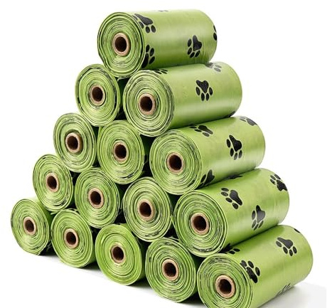 240 bolsas biodegradables para excrementos de perros, bolsas compostables para excrementos de mascotas, 23 x 33 cm (16 rollos, 15 por rollo)
