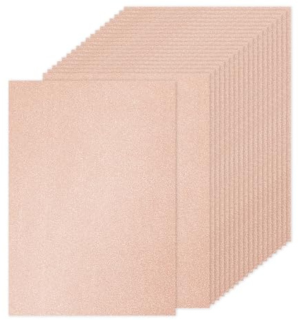 PATIKIL 60 Hojas de Papel Cartulina con Purpurina en Oro Rosa A4 250gsm Rectángulo Papel Brillante para Manualidades de Scrapbook Tarjetas DIY Proyectos de Arte Boda Fiesta