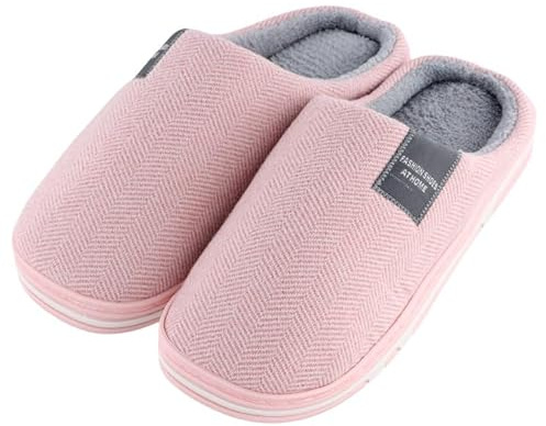 Amexo Chaussons en Peluche Unisexe, Pantoufles Hiver Chaudes avec Mousse à Mémoire, Chaussons Maison