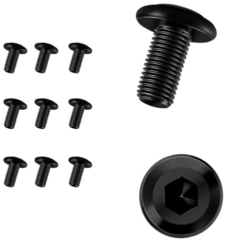 10 Pièces Vis M8 X 16,Vis m8,Boulon m8,Boulons,Acier Inoxydable A2 V2A,Six Pans Creux,Entièrement Fileté,Noir(M8 X 16)