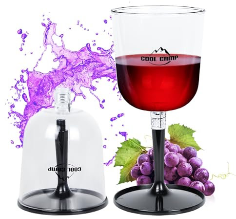 Copas De Vino Tinto, 2 Piezas 300 ML, PORFOYO, COMO Resina, Cata De Vino, Transparentes, Anticaída, Extraíble, Reutilizable, Fiestas En El Jardín, Picnics