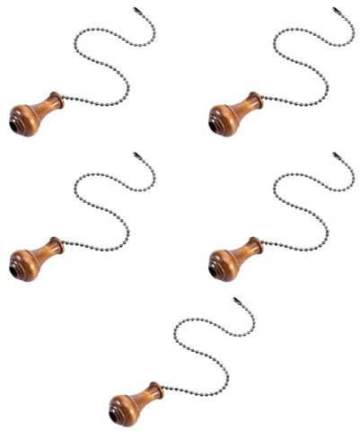 Sharplace 5 Piezas de Cadena de Extensión para Ventilador de Techo, de Madera, para Lámpara de Mesa, Interruptor de Suspensión para Dormitorio, Type C, Individual