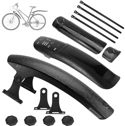 WJMY Fahrrad Schutzblech Set [24-29 Zoll], Fahrrad schutzblech fur Mountainbike, rennrad, gravelbike, Reifenbreiten von 50–70 mm, winkelverstellbar, lochfreie Montage, Schnelle Montage