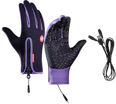 LCpddajlspig Guanti Bici,Guanti Moto a Dita Intere per Uomo e Donna in Gel Antiscivolo Traspirante con Touchscreen Antiurto per Bicicletta Motocross Arrampicata Montagna Corsa Sport Viola M