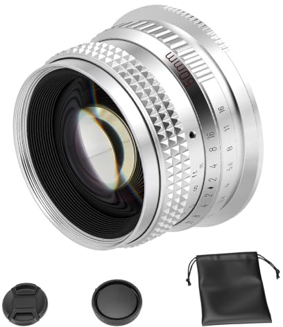 PERGEAR 50 mm F1.4 helformatobjektiv med manuellt fokus för L Mount-kameror (silver