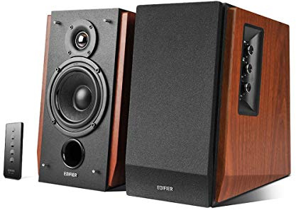 Edifier R1700BT Amplified Bluetooth Bookshelf Speaker System, 2.0 Powered Active Speakers 66 Watt RMS - Wooden