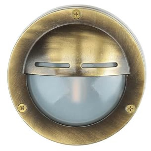 Licht-Erlebnisse Außenleuchte Wand AGIA aus Echt-Messing antik wertig & Glas IP64 wetterfest G9 wechselbar Garten Hauswand Wandlampe Wandleuchte Schiffslampe maritim