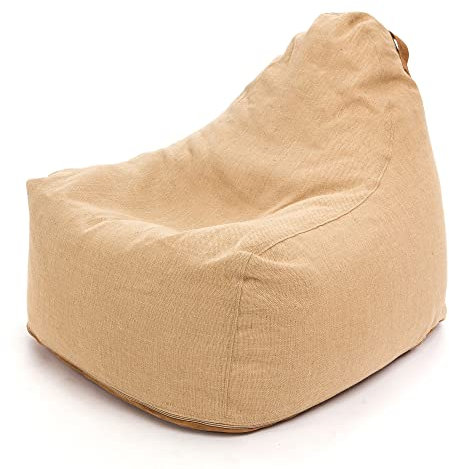 Ecopuf Keiko | Sitzsack Sessel 100% Natürliche Jute | Abnehmbarer Bezug 70x85x70 | Indoor und Outdoor einsetzbar | Sitzsäcke Sessel für Kinder & Erwachsene