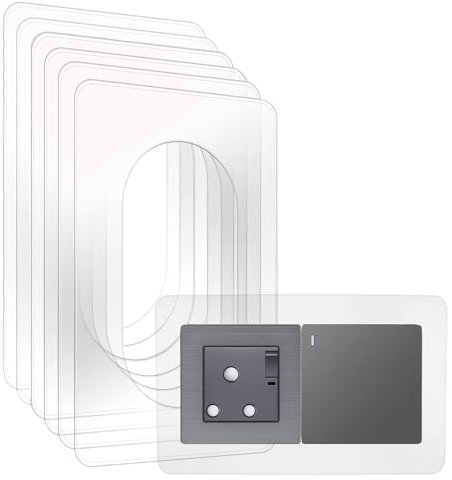 ShnminEU Lichtschalter Schutz für Wand 6 Stücke Transparenter Tapetenschutz für 2-fach Steckdose und Lichtschalter Tapetenschoner passend für jedes Schalterprogramm