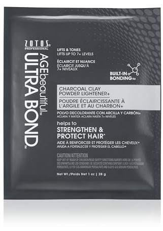 AGE beautiful Charcoal Clay Powder Hair Lightener with Ultra Bond Building | Strengthens, Protects & Nourishes | Lifts up to 7+ Levels | Lightens & Tones in One-Step | 1 Oz