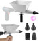 MeYuxg Large Size Auger Mortar Grout Gun, Metal Cement Caulking Gun with 4 Nozzles for Electric Drills