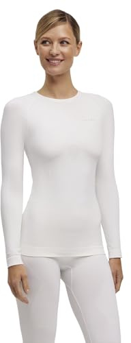 FALKE Women's Warm Round Neck W L/s Sh Functional Yarn Quick Dry Base Layer Top 1 Piece, White 2860, XS