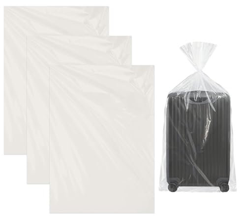 Lot de 3 Sacs de Rangement Extra Larges en Plastique Transparent,Réutilisables Grande Capacité 90 x 120 cm Sac Transparent,Grand Sac de Rangement pour Gros Jouets en Peluche,Bagages,Valises,Couettes