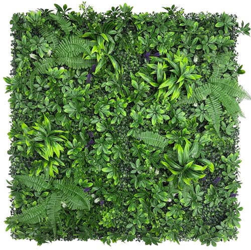 DOPGIB Artificial Green Boxwood Grass Wall Panels: 20x 20(4P) UV Protected Ivy Privacy Hedge Fence Screen for Chain Link Fences Indoor,Outdoor Patio Balcony & Garden