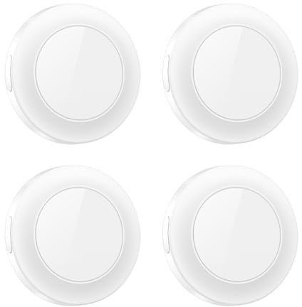 Air Tracker Tag-4 Piece, Koffer Tracker kompatibel mit Apple Wo ist APP (nur iOS), Schlüsselfinder für Schlüssel, Gepäck, Koffer, Brieftasche, IP67 wasserdicht, Weiß