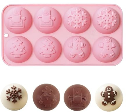 QIUMING 3D Half Ball Silicone Mold Silicone Half-sphere Dessert Molds for Making Chocolate Jelly Mousse Dome Cake (Pink, 5 * 5 * 2.8 cm)