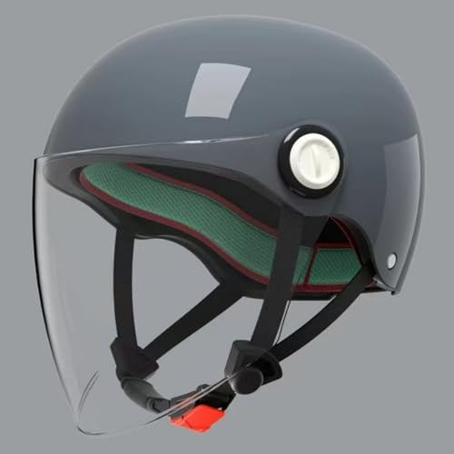 Casco De Moto para Niños, Casco Jet con Visera para Niños Y Niñas De 3 A 16 Años, Homologado Según La Norma ECE 22.06 H,48-55cm
