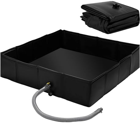 Bac De Douche Pliable – Bassin De Bain Portable Étanche En PVC, Base De Cabine De Douche Pliante Temporaire, Plateau De Lavage De Camping À Drainage Surélevé, Conteneur D'hygiène Extérieure | Platefor