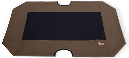 K&H PET PRODUCTS Elevated Cooling Outdoor Dog Bed Portable Raised Dog Cot Replacement Cover Only Chocolate/Black Mesh X-Large 50 X 32 Inches (Cot NOT Included)