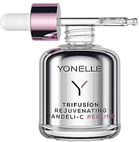 YONELLE Mandel Peeling Gesicht mit Vitamin C - Gesichtspeeling Verjüngt das Hautbild mit Mandelic Acid - Reinigt, Hellt Pigmentflecken- Für jeden Hauttyp - 50 ml