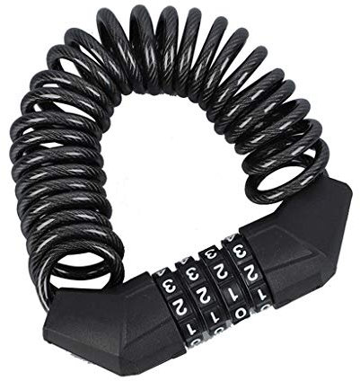 Fahrrad Kabelschlösser mit 4-stelligem Code, 1.5M Lang Tragbare Helmschloss, Zahlenschloss Rad mit Kabel, Sicherheitsradschloss für Fahrrad, Mountainbike und Roller mit Halterung,Fahrradschloss (A)