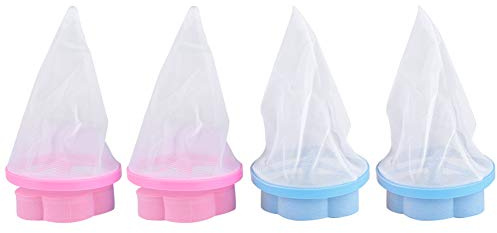 4Pcs Floating Laundry Lint Reusable Washing Machine Lint Catcher Pet Hair Remover Filter Mesh Bag for Washing Machine Blue and