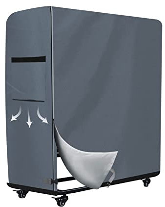 WES Klappbett Staubdichte Abdeckung Schutzhülle für Innen Außen Verstellbar Wasserdicht Protector Multifunktionale Abdeckung (Grau)