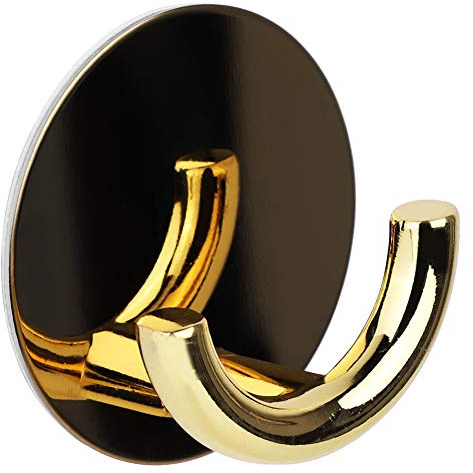 Klebehaken Edelstahl + Zinklegierung, Haken Selbstklebend, Haken Wandhalterung, Handtuchhalter Haken, Haken Klebrige für die Badküche(Gold)
