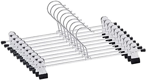 Grucce con Clip,Grucce per Pantaloni 10 Pezzi 40cm Grande Grucce Gonne Antiscivolo in Metallo con Mollette Metalliche per Gonne Pantaloni Pantaloni Jeans