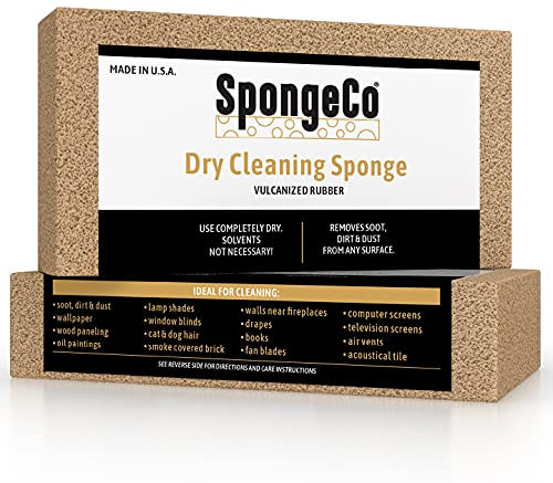 SpongeCo - Esponja borradora de hollín para Limpieza en seco – Eliminador de Pelo de Mascotas, Humo, hollín, Polvo y Suciedad – 3 x 6 x 1.5 (Esponja Individual)